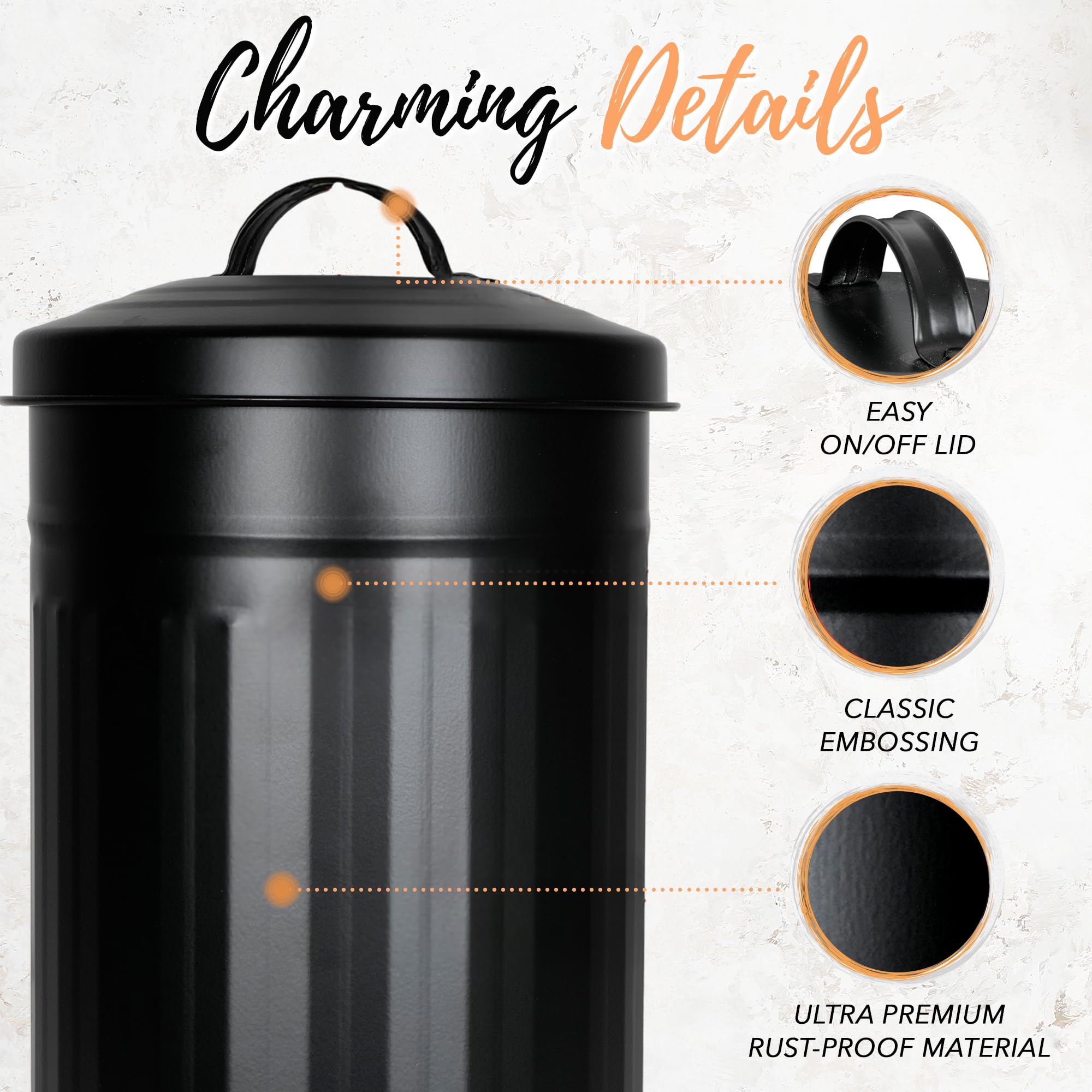 Rustproof Black Metal Toilet Paper Holder with Lid – Farmhouse Style Free-Standing Canister for Mega Rolls | Enclosed Bathroom Storage for Rustic & Modern Homes | Perfect for Guest Bathrooms, RV, and Farmhouse Decor