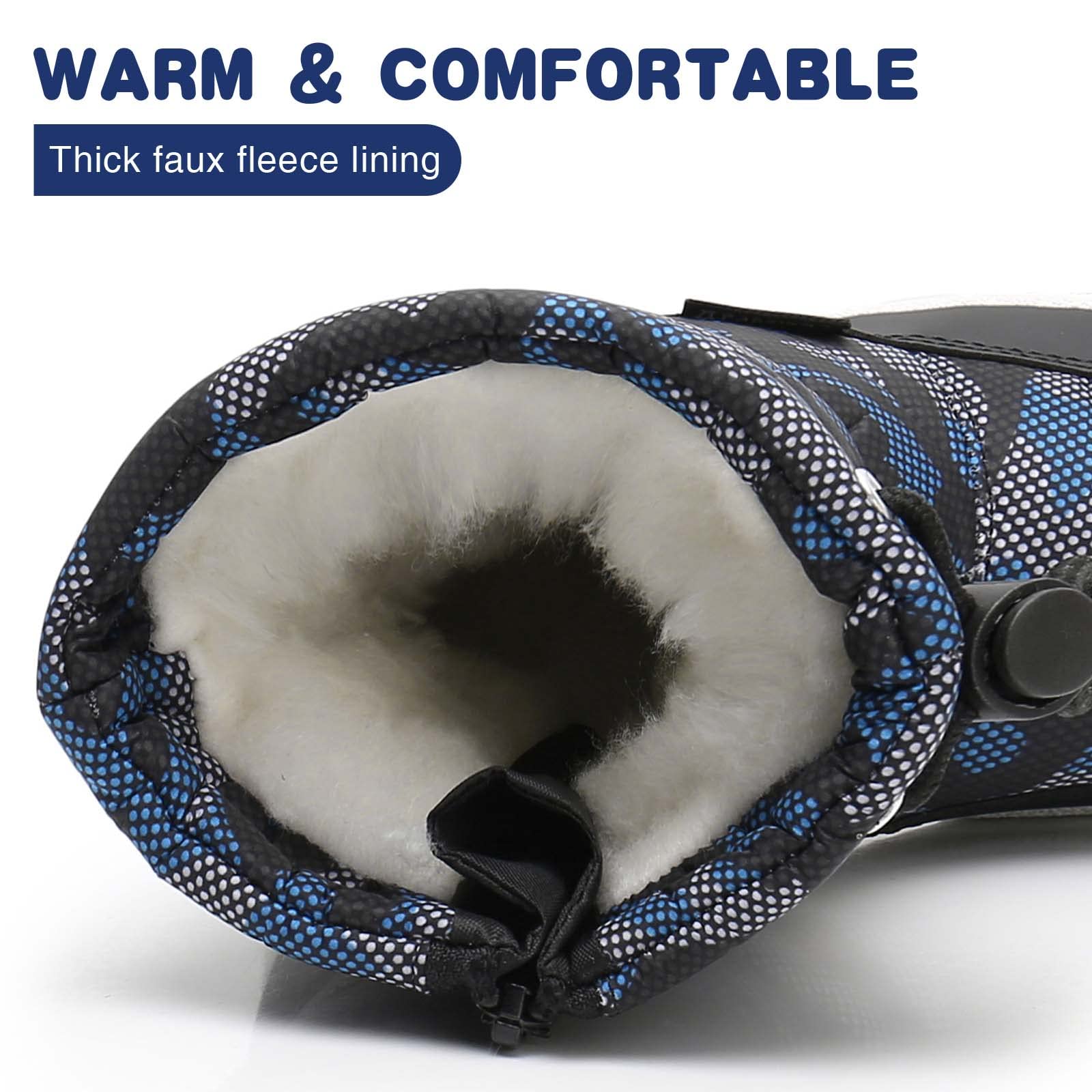 Apakowa Waterproof Winter Snow Boots for Kids - Cold Weather & Water Resistant (Toddler, Little Kid, Big Kid) | Perfect for Snow Play, Outdoor Adventures & School Winter Activities