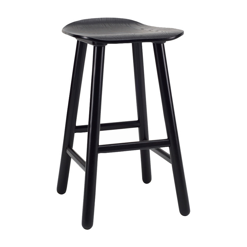 Modern Hetty Counter Stool - Black Ash Veneer Finish - Perfect for Kitchen Islands, Breakfast Bars & Small Spaces