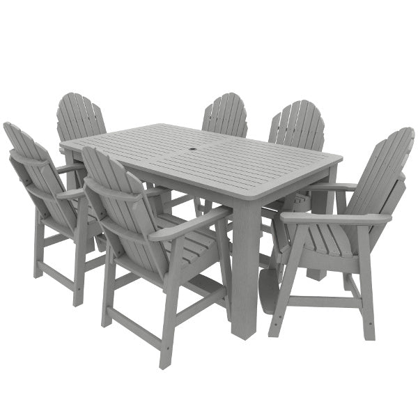 Muskoka 7-Piece Counter Bistro Dining Set - Patio Bar Height Table & Stools for Outdoor Entertaining & Small Space Dining