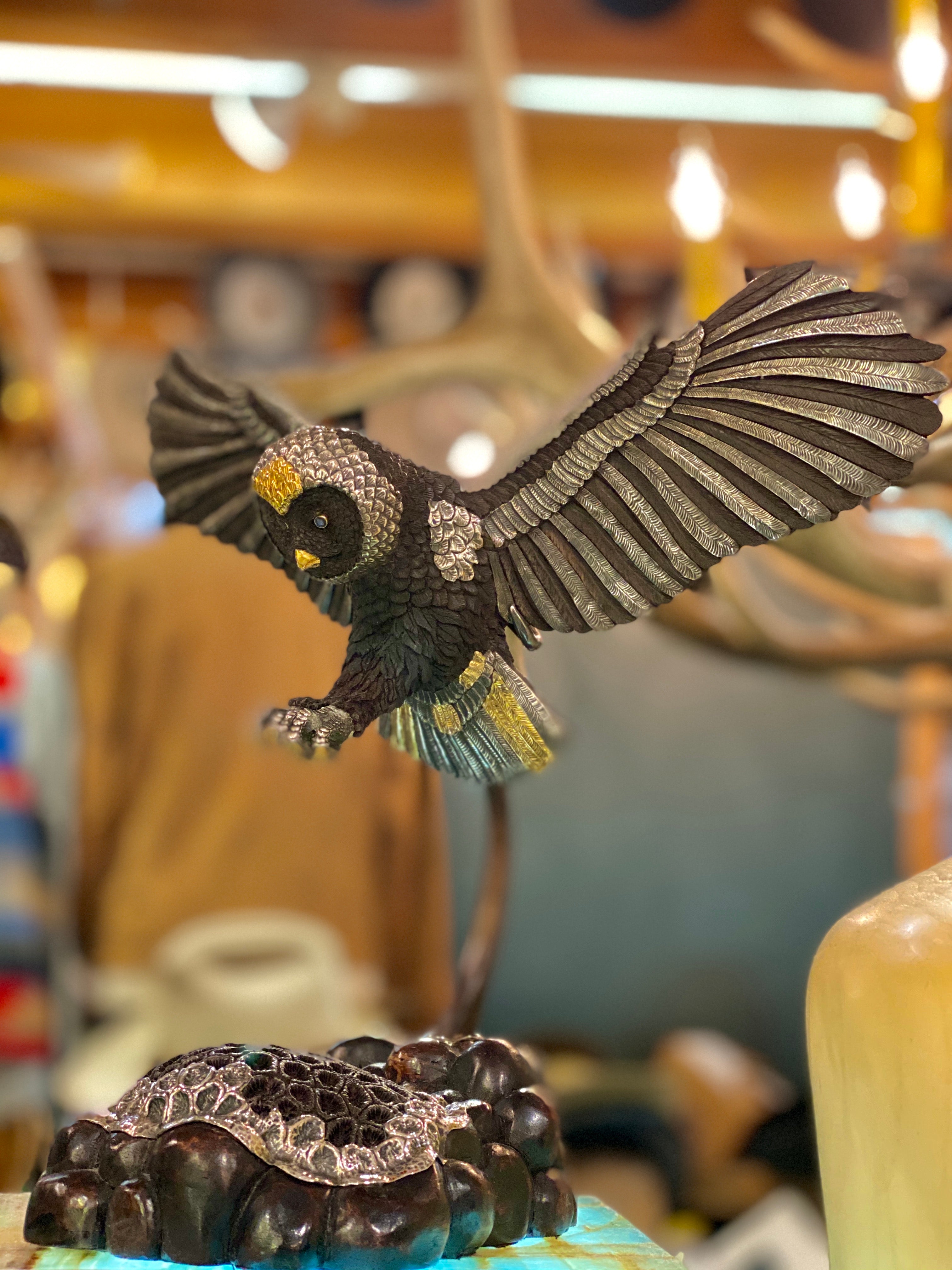 Handcrafted Owl Teak Wood Carving - Unique Home Decor & Travel Souvenir | Perfect for Living Room, Office, or Gift Giving