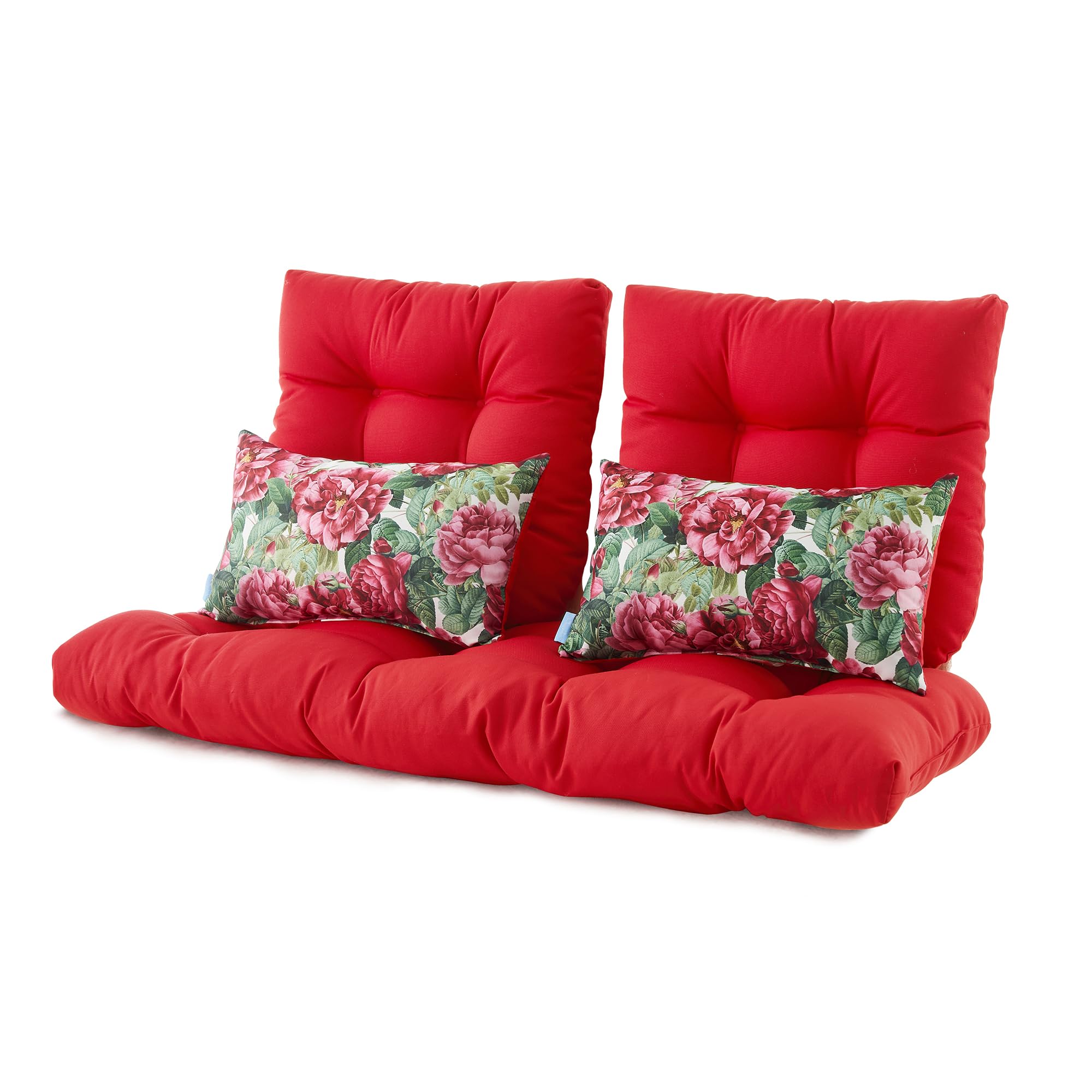ARTPLAN All-Weather Outdoor Cushions Set of 5 - Waterproof Loveseat & Bench Cushions with Tufted Design for Patio Furniture - Perfect for Garden, Deck, Poolside & Backyard Relaxation