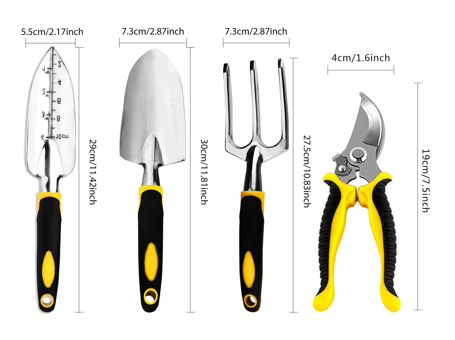 5-Piece Heavy Duty Aluminum Garden Tool Set - Durable Weeding & Soil Loosening Kit for Gardening, Landscaping & Outdoor Planting (Perfect for Home Gardens, Flower Beds & Vegetable Patches)