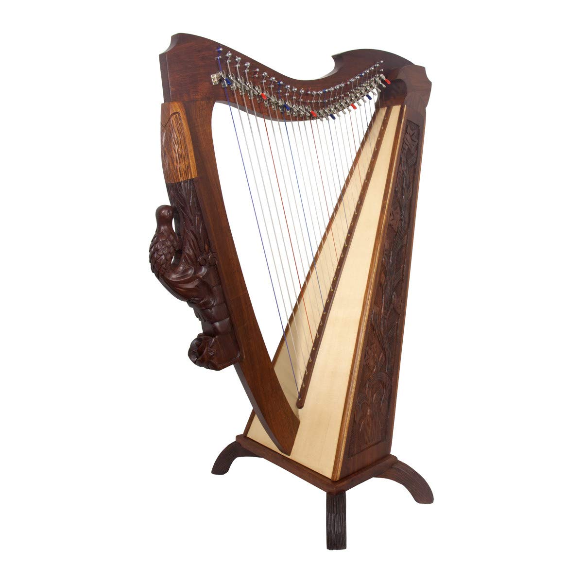 Roosebeck Woodlands 26-String Harp with Full Chelby Levers | Professional Celtic Folk Harp for Beginners & Musicians | Perfect for Home Concerts, Music Therapy & Wedding Performances
