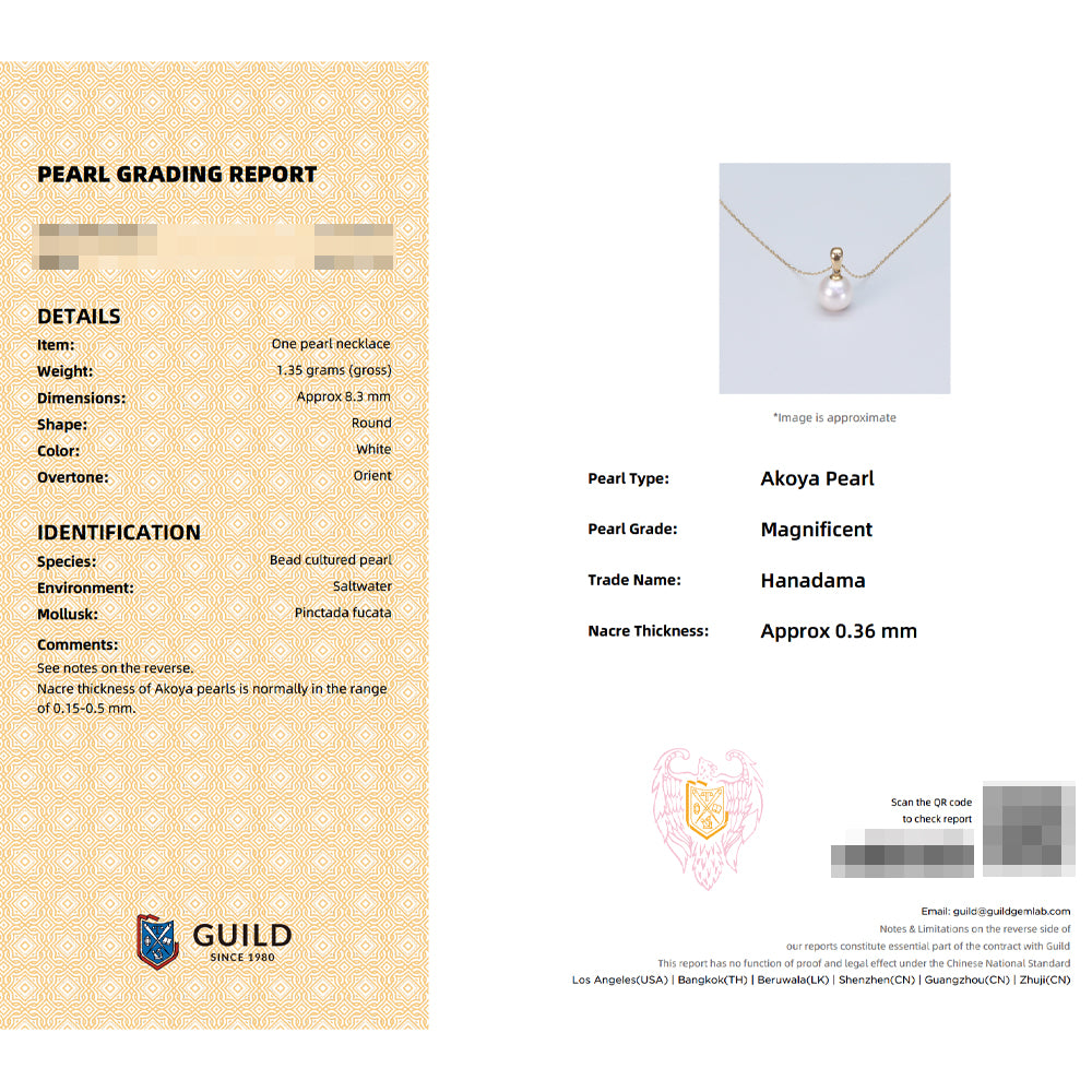 Luxury 18K Gold Akoya Pearl Pendant Necklace - Elegant Pearl Jewelry for Women, Perfect Gift for Anniversary, Wedding & Special Occasions