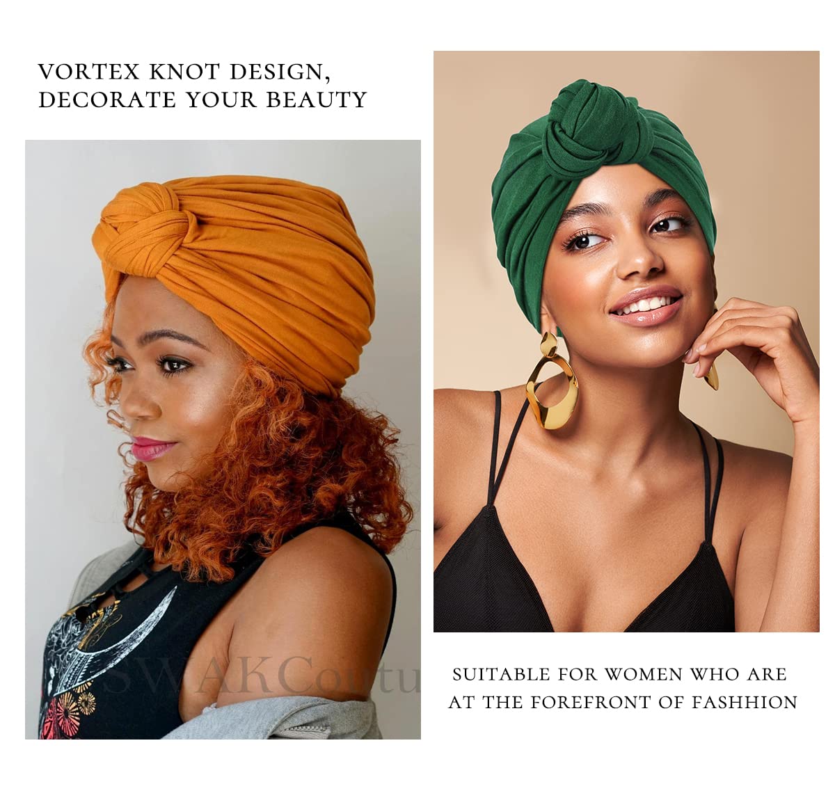 Stylish Women's Turban & Beanie Hats - African Head Wraps, Indian Pre-Tied Bonnet Cap for Ladies | Perfect for Winter, Yoga, Church & Fashion Outfits