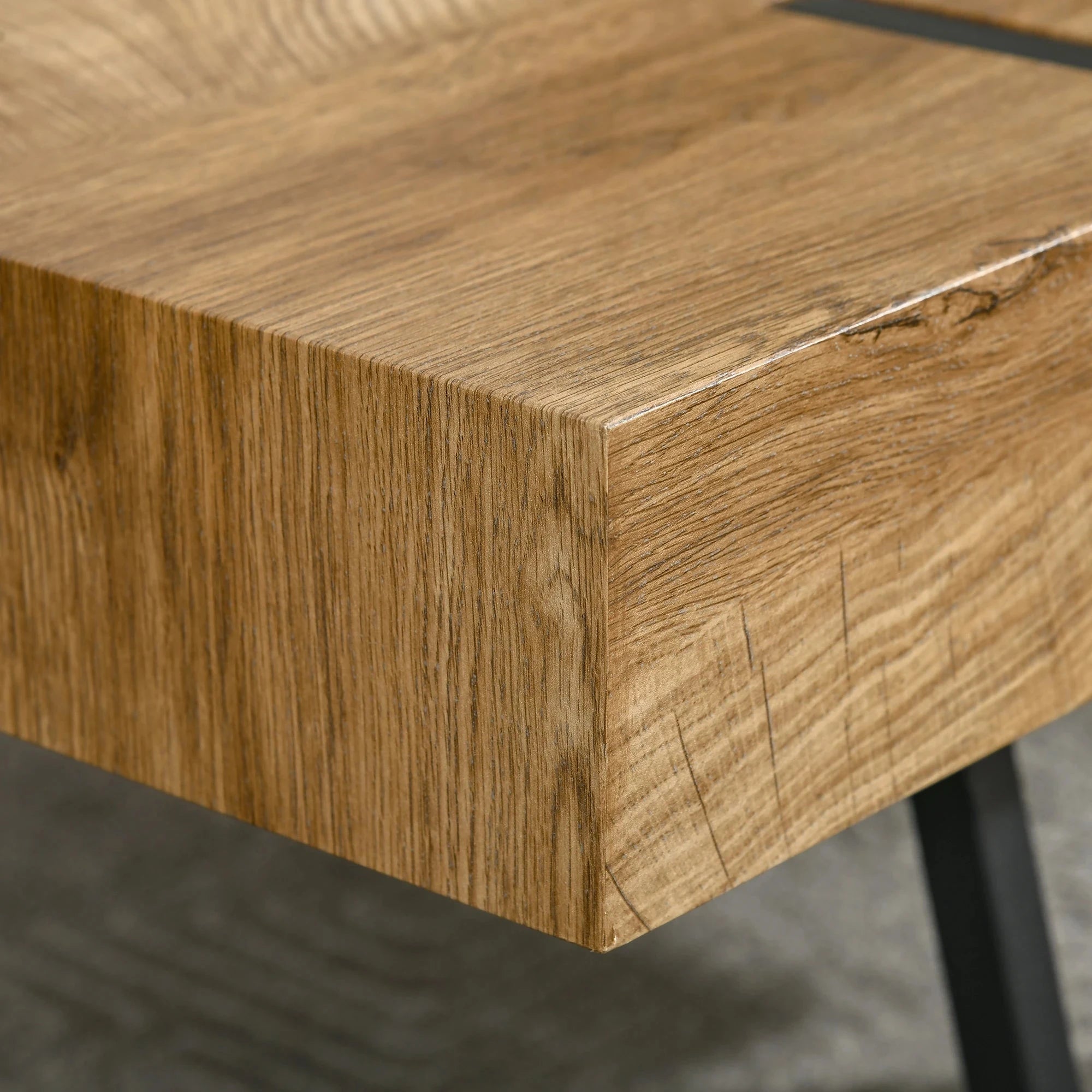 Rustic Coffee Table with Steel Hairpin Legs - Solid Natural Wood Modern Farmhouse Living Room Furniture for Home Decor & Small Spaces