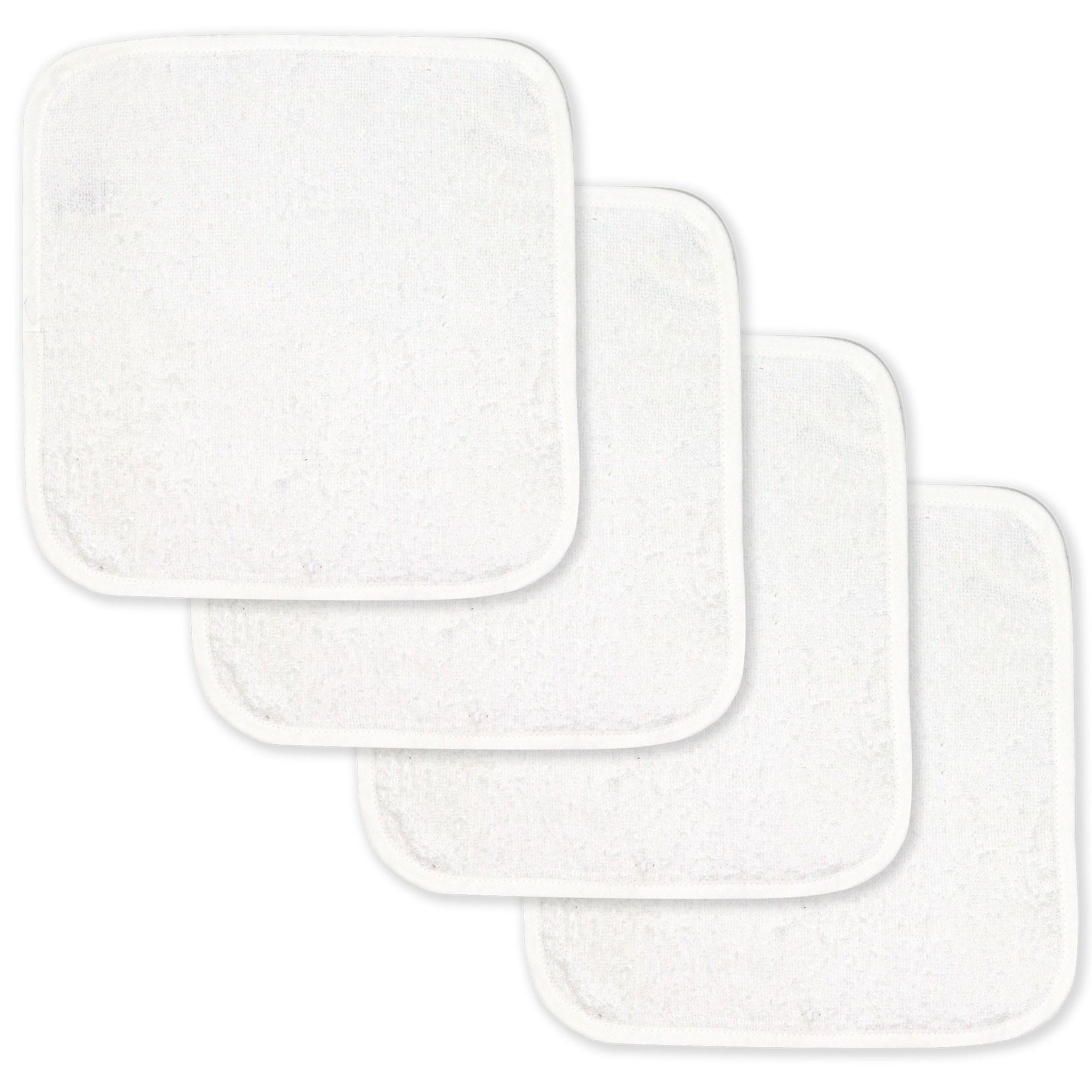Baby Mode Signature 4-Pack Soft White Washcloths for Newborns - Gentle Bathing & Face Cleaning for Infants