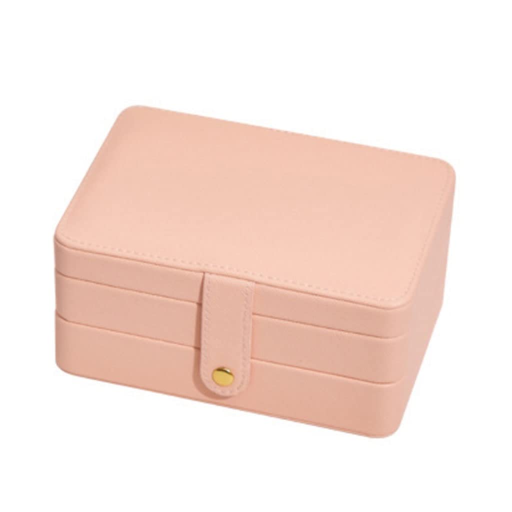 SHYPSN Multilayer Jewelry Organizer Box - PU Leather Earring Necklace Display Case with Mirror, 17cm Jewelry Storage Box for Women - Perfect for Travel, Home Decor & Gift Giving (Color: A)