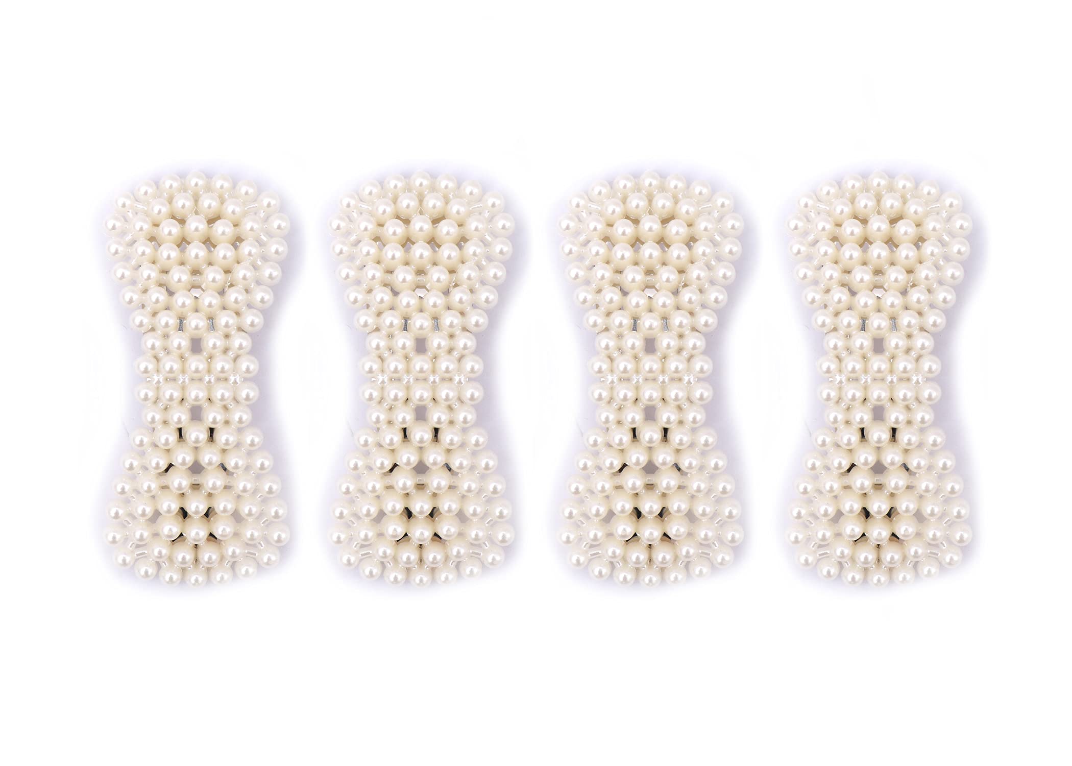 Parhon 4-Piece Korean Style Pearl Hair Clips Set - Large Hair Barrettes & Pins for Women & Girls - Elegant Fashion Hair Accessories for Weddings, Parties & Daily Styling