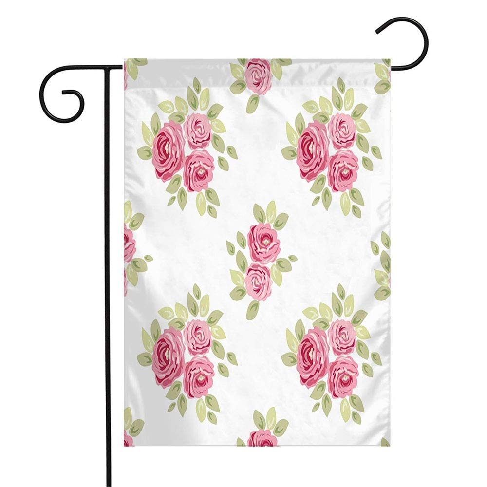 Vintage Rose Garden Flag - 12x18 Inch Shabby Chic Floral Welcome Flag for Patio, Lawn & Outdoor Decor - Perfect Seasonal Home Gift for Garden Lovers & Vintage Style Enthusiasts