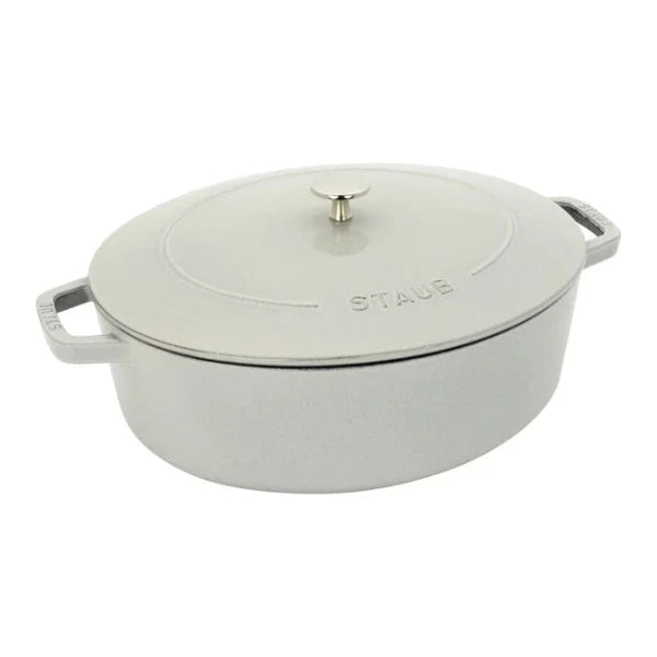 Staub 6.25 Quart Wide Oval Dutch Oven - Enameled Cast Iron Cookware for Braising, Roasting & Baking - Perfect for Soups, Stews & Bread Making