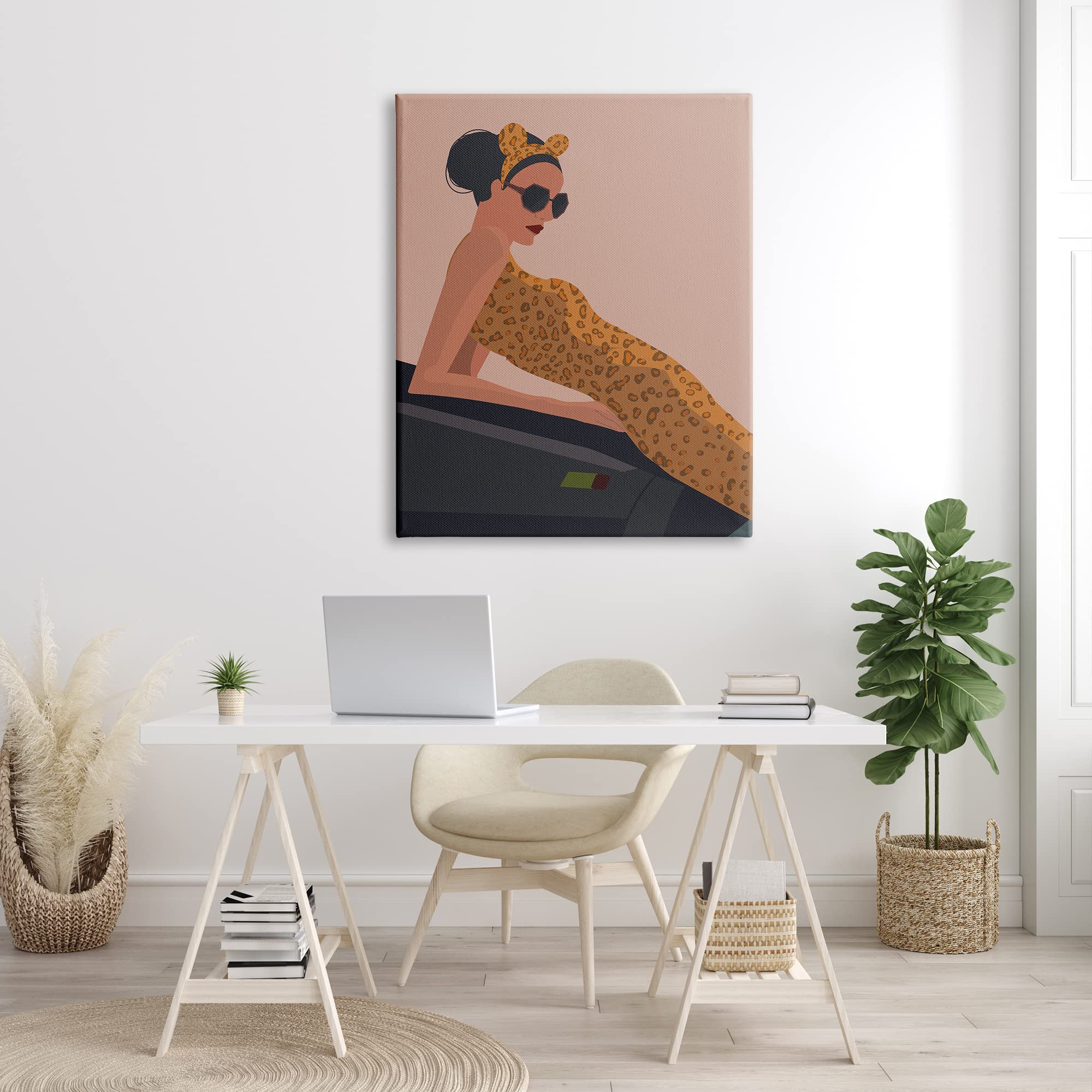 Stupell Industries Cheetah Print Dress & Sports Car Canvas Wall Art - 36