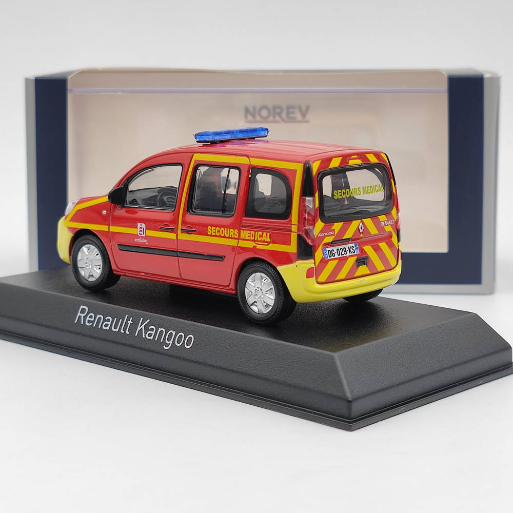 1/43 Scale Norev Renault Kangoo Fire Rescue & Emergency Medical Service (EMS) Diecast Model Car - 2013 First Responder Vehicle Collectible Toy Gift for Kids & Adults - Perfect for Display, Collection & Role Play Scenarios
