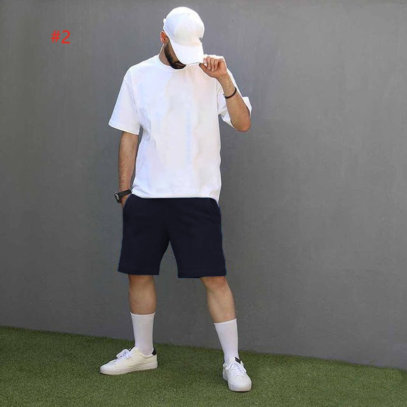 Men's Casual Short Sleeve T-Shirt and Shorts Set - Comfortable Summer Outfit for Beach, Gym, and Everyday Wear