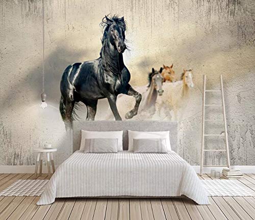 Galloping Horse 3D Wall Mural - Self-Adhesive Removable Vinyl Wallpaper (82