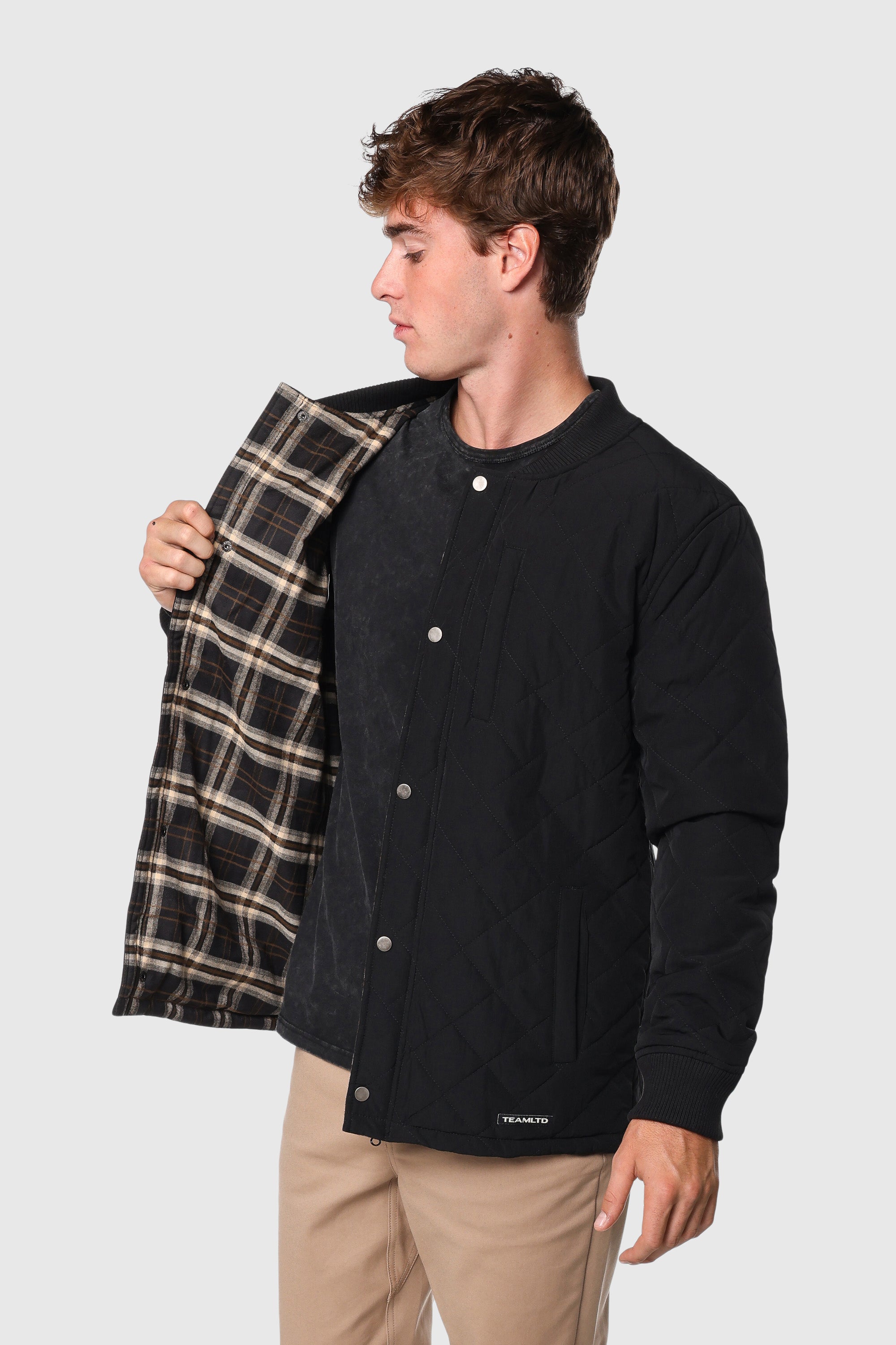 Quilted Bomber Jacket for Men - Stylish Black Puffer Coat with Warm Quilted Design | Perfect for Winter, Fall & Outdoor Activities
