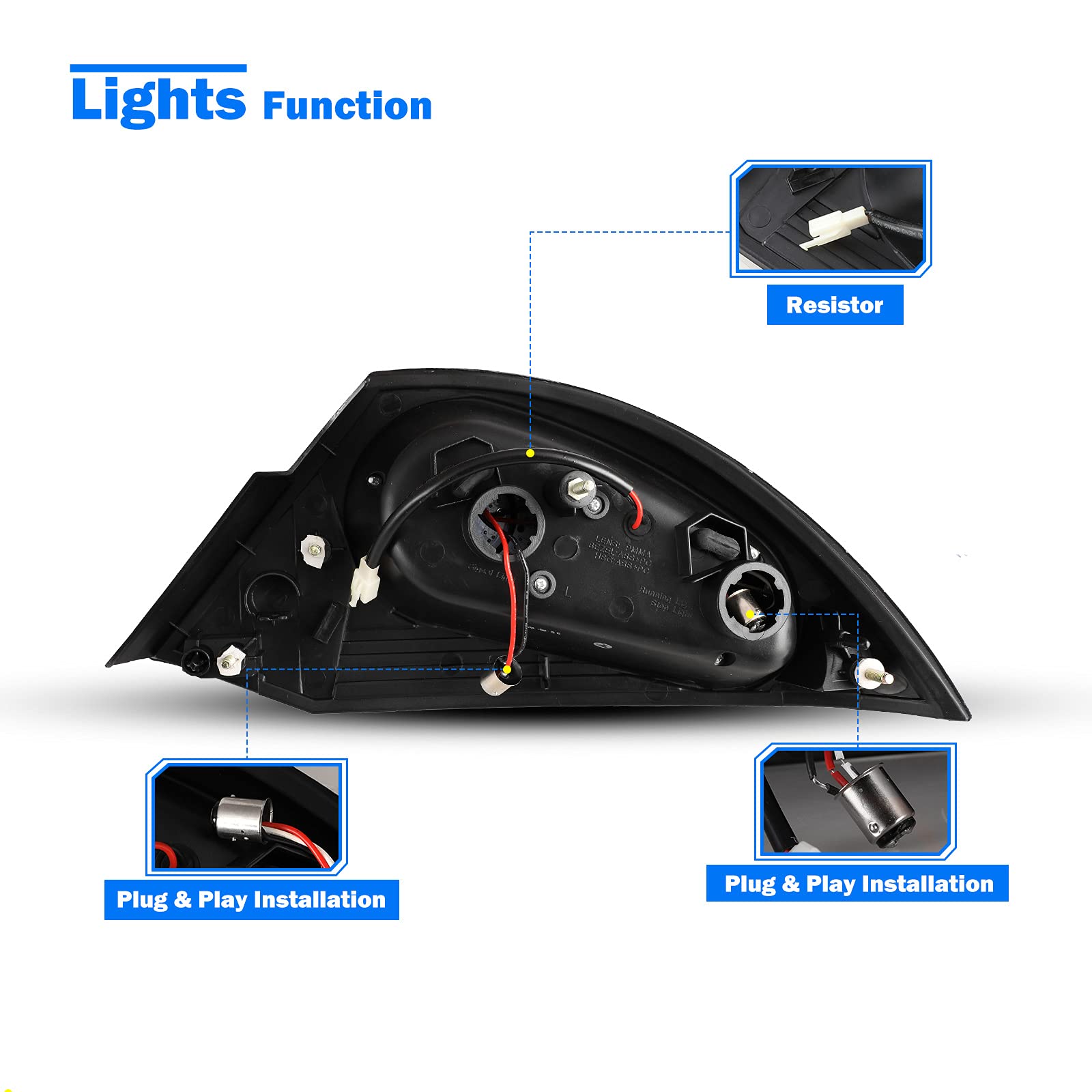 WOLFSTORM LED Tail Lights for 2000-2005 Mitsubishi Eclipse - Direct Replacement LED Tail Light Assembly (1 Pair) - Enhance Night Visibility & Style for Street Racing & Car Shows