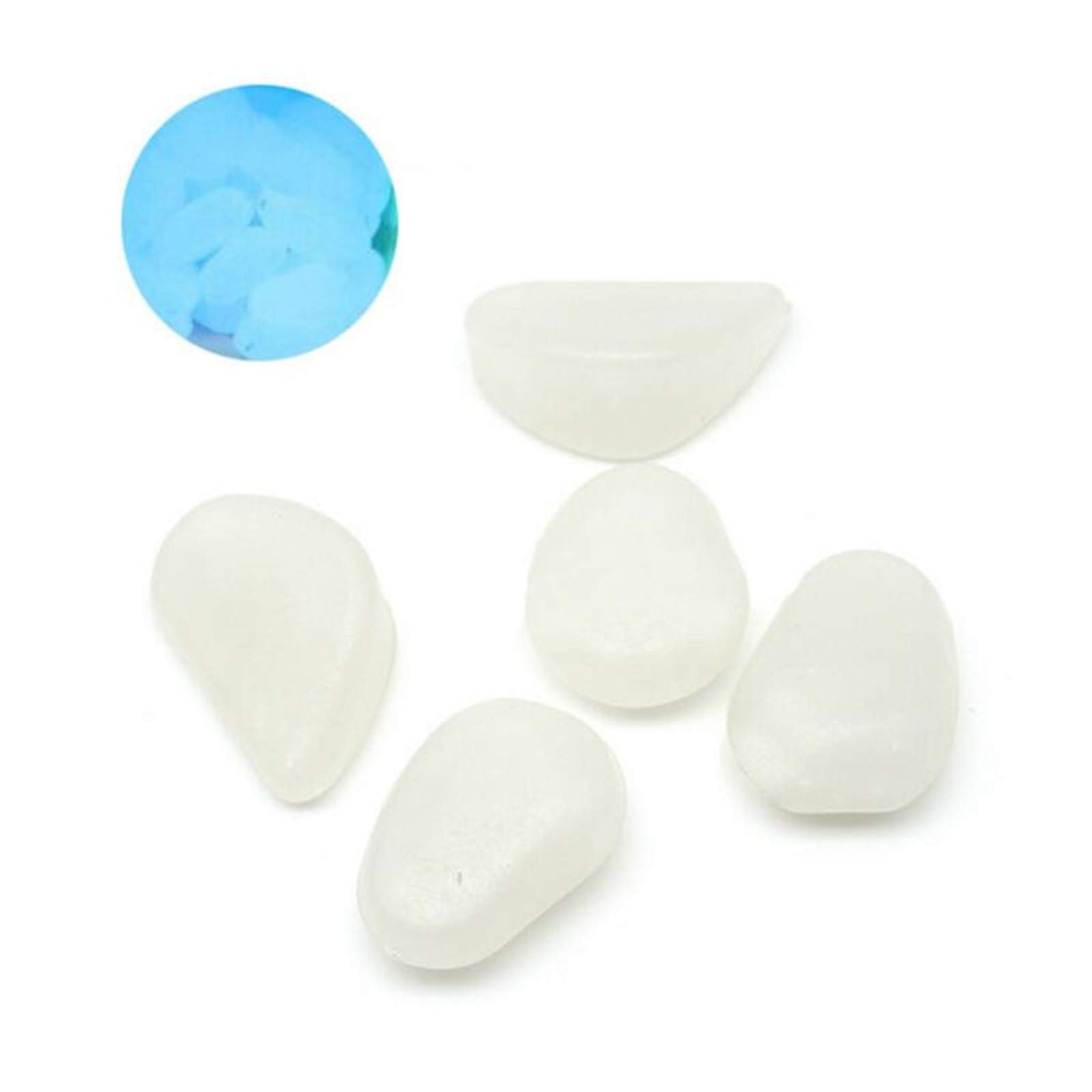 Glow in The Dark Pebbles - Premium Luminous Garden Stones for Outdoor & Indoor Decor - Perfect for Ponds, Patios, Lawns, Yards, Aquariums & Fish Tanks (White) - Create Magical Nighttime Landscapes & Ambient Lighting