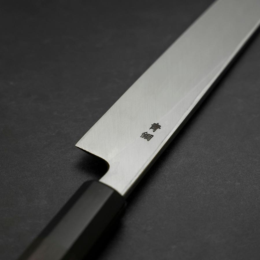 Premium Yanagiba Sushi Knife 240mm - Blue Steel #2 Suminagashi Blade with Buffalo Ebony Handle - Perfect for Sushi Chefs & Japanese Cuisine Lovers