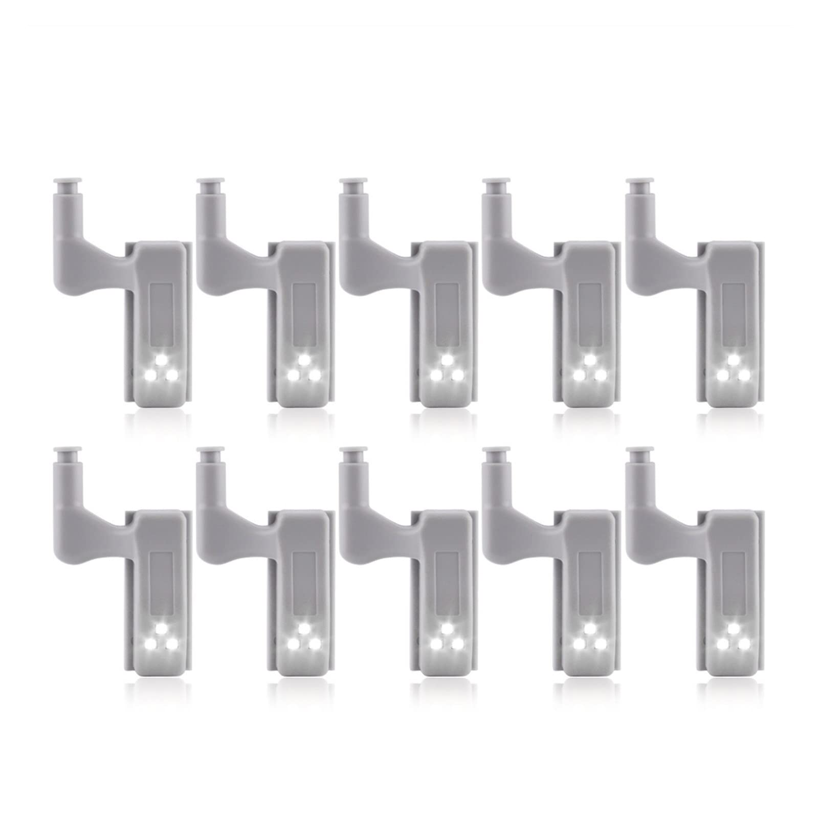 JOLAU 10-Pack LED Under Cabinet Lights - Cool White Closet Lighting with Motion Sensor, Universal Hinge Lamps for Wardrobe, Kitchen, Cupboard & Home Night Light (Perfect for Bedrooms, Hallways & Storage Areas)