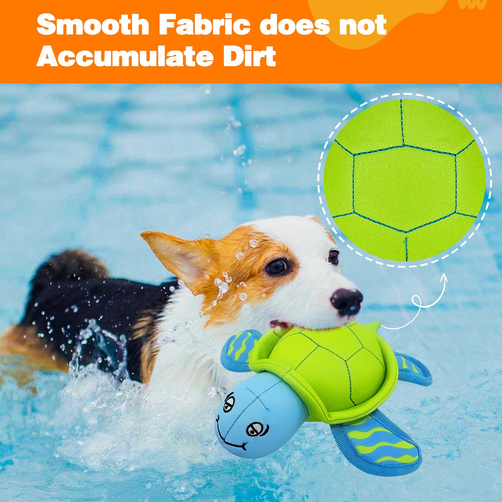 Floating Dog Pool Toys - Squeaky Water Toys for Small & Medium Dogs, Interactive Outdoor Beach & Pool Play - Turtle Shape for Fun Swimming & Fetch Games