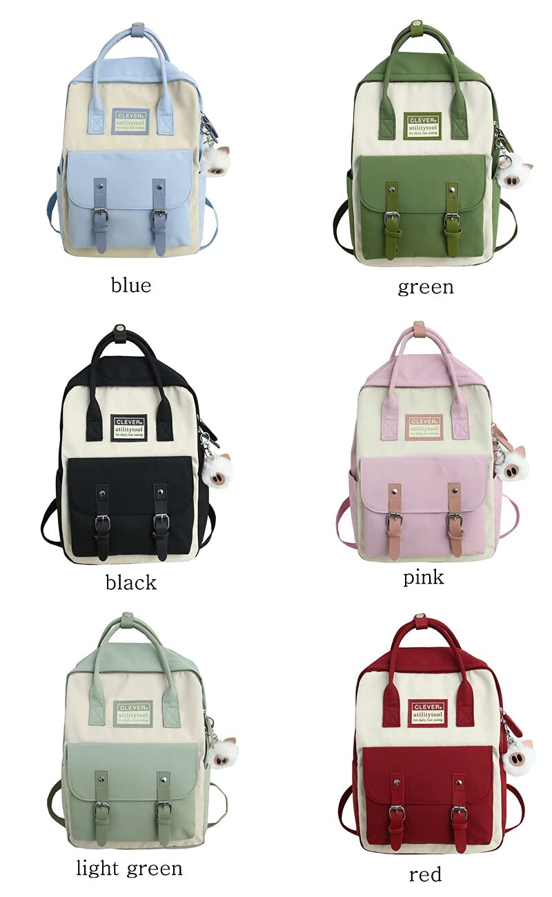 GGOOB Cute Kawaii Aesthetic Backpack for School - Lightweight Laptop Backpack with Multiple Pockets, Trendy Green College Backpack for Girls & Teens | Perfect for School, Travel & Daily Use