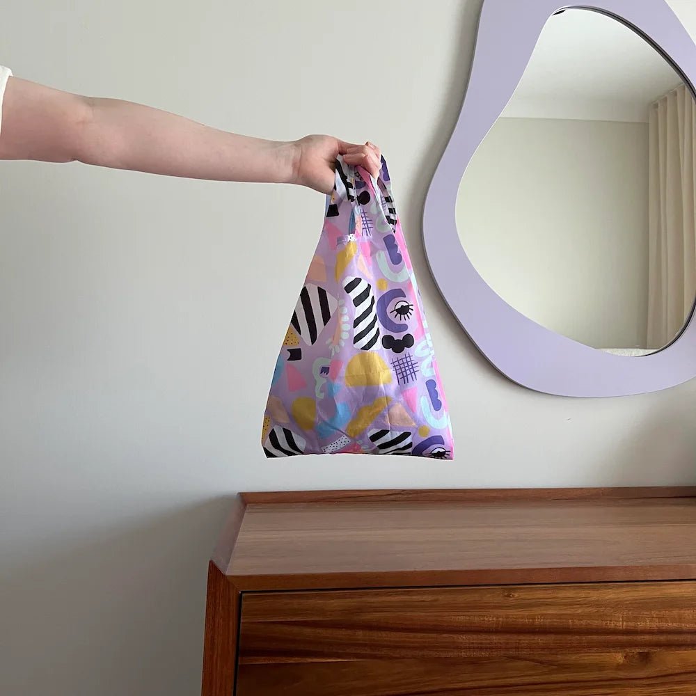 Eco-Friendly Reusable Shopping Bags Set of 2 Sizes - Stylish Purple Design for Groceries & Retail | Perfect for Grocery Shopping, Farmers Markets & Eco-Conscious Lifestyle