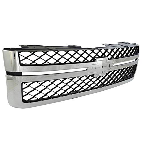 Chevy Silverado 2500HD/3500HD Front Grill Replacement (2011-2014 Models) - Durable Gray/Chrome Truck Grille for Chevy Pickup - Perfect for Off-Roading & Custom Upgrades