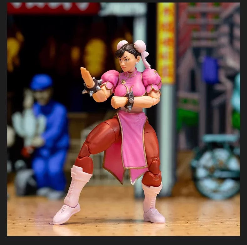 Jada Toys 1/12 Scale 6-Inch Street Fighter Pink Chun-Li Action Figure - Collectible Gift for Gamers & Anime Fans