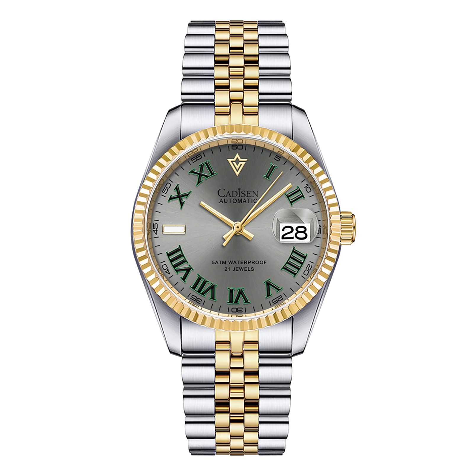 CADISEN Men's Automatic Mechanical Watch - Stainless Steel Business Chronograph Waterproof Timepiece | Perfect for Office, Formal Events & Daily Wear