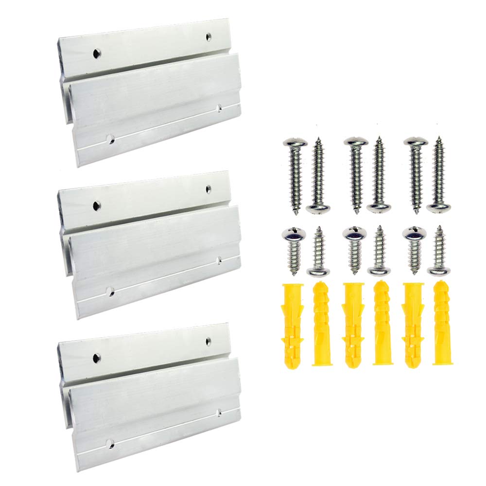 BIGTEDDY - 6 Inch French Cleat Picture Hangers Kit, Heavy Duty Aluminum Z Clips Mounting Brackets for Wall Hanging - Perfect for Mirrors, Photos, Shelves, Cabinets & Artwork (3 Pairs with Screws & Anchors) - Home Decor & Office Organization Solution