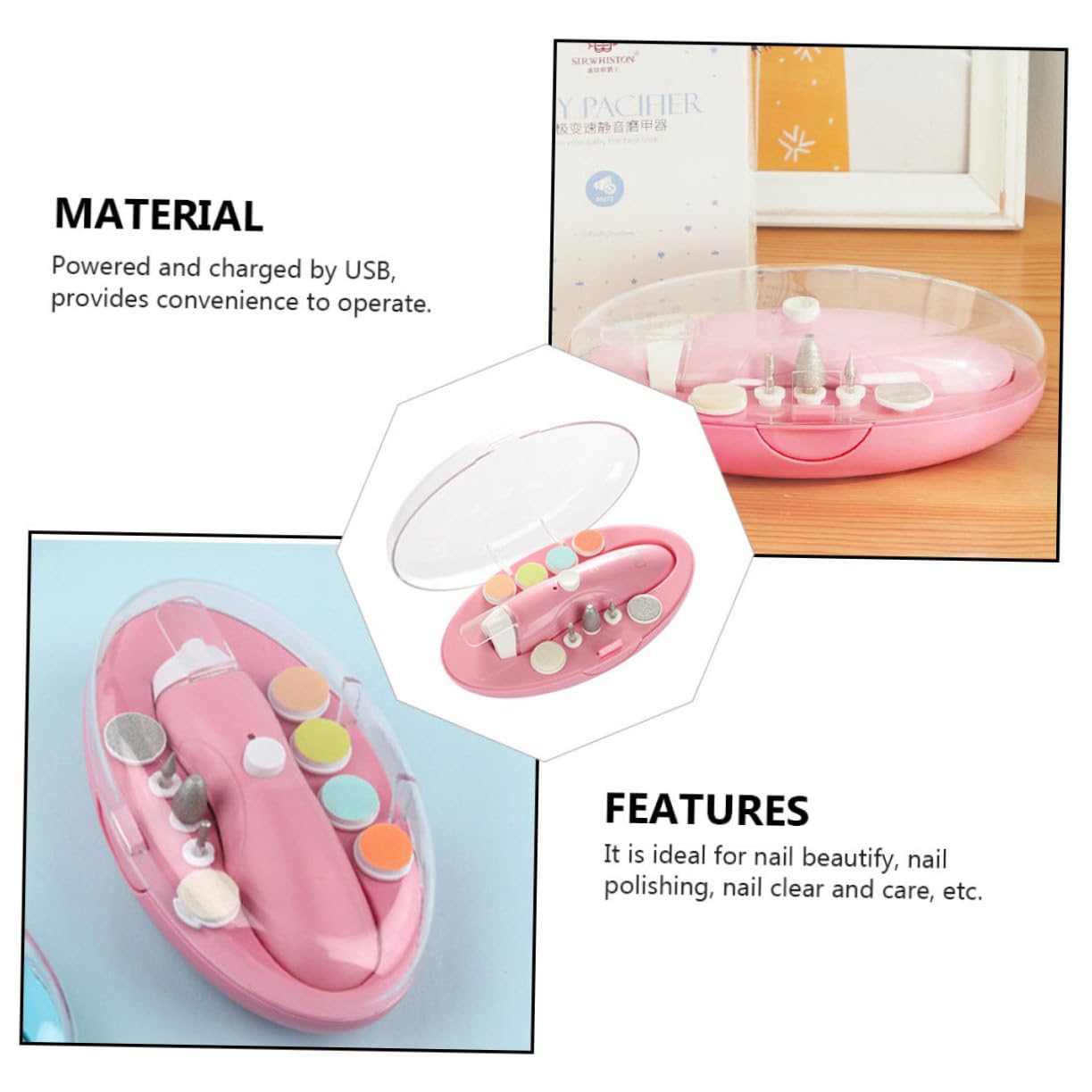 Balacoo 7-Piece Electric Baby Nail Trimmer Kit - Safe & Gentle Toddler Manicure Set for Newborns & Kids | Perfect for Home Baby Care & Travel Nail Grooming