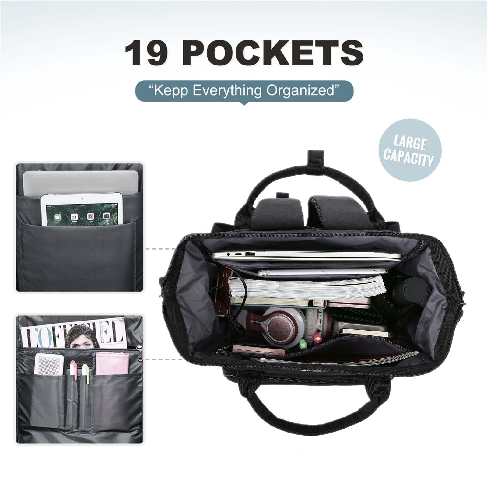 LOVEVOOK Waterproof Laptop Backpack 15.6-17 Inch for Women - College, Travel & Work