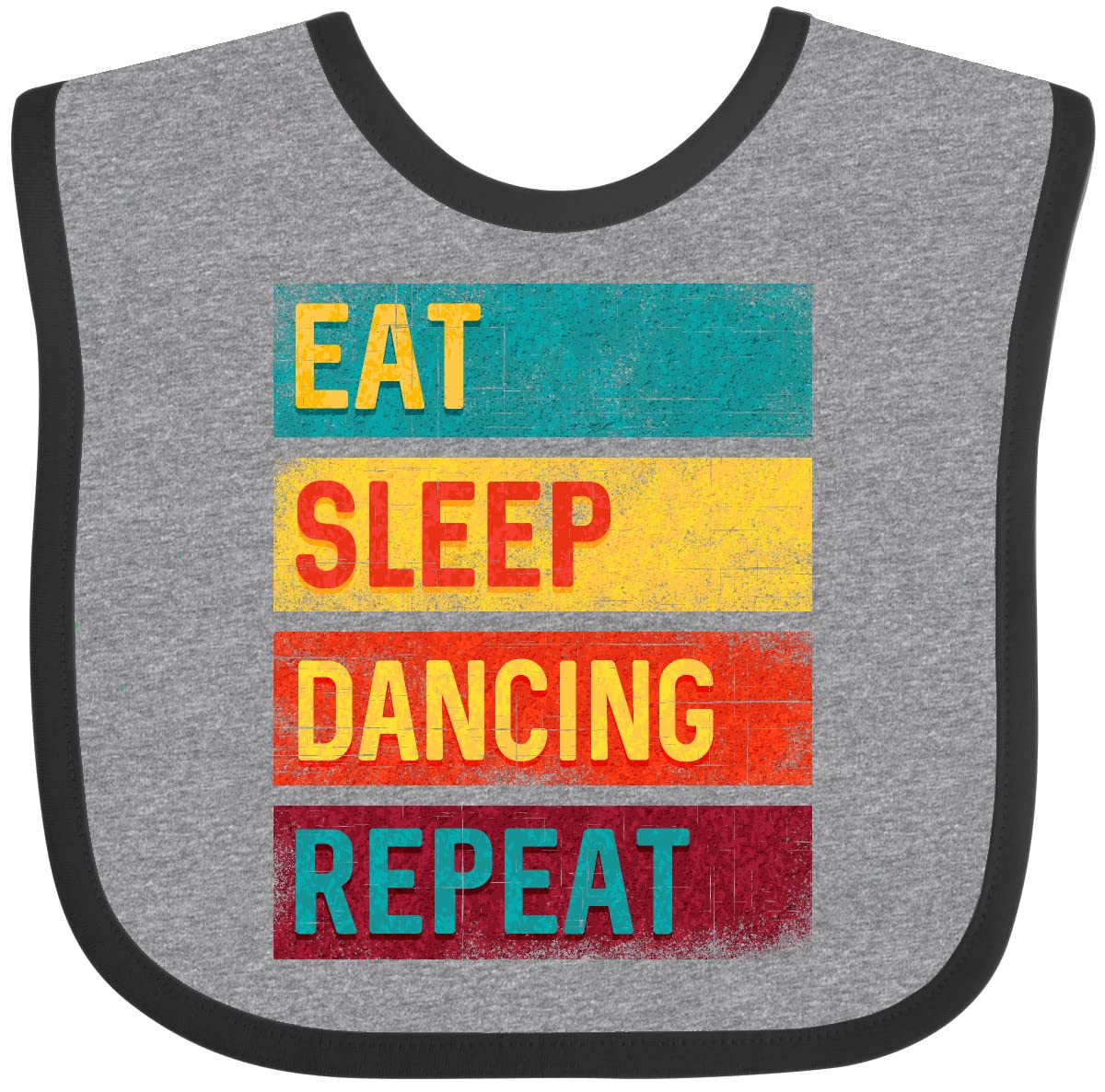 Inktastic Dance Eat Sleep Dancing Repeat Baby Bib - Soft Cotton Drool Bib for Infants & Toddlers - Perfect for Mealtime, Playtime & Dance Classes