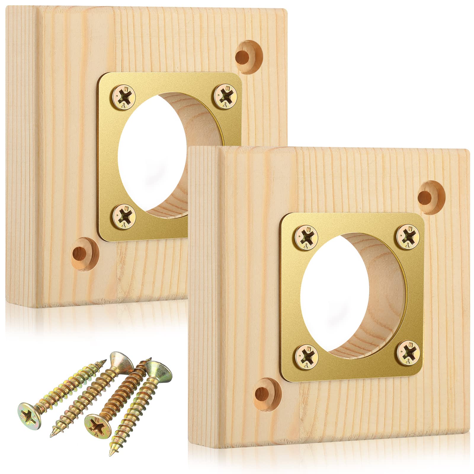 2 Pack Bluebird House Predator Guard - 1.5 Inch Opening Wooden Copper Replacement for Bird Houses - Protect Nesting Birds from Squirrels & Raccoons in Your Backyard Garden