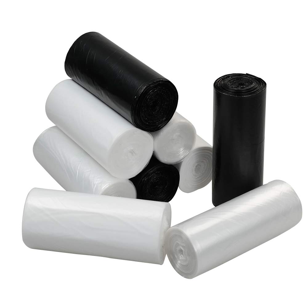 3 Gallon Small Garbage Bags - 225 Count (Black, Clear & White) | Perfect for Bathroom, Office & Kitchen Waste Disposal