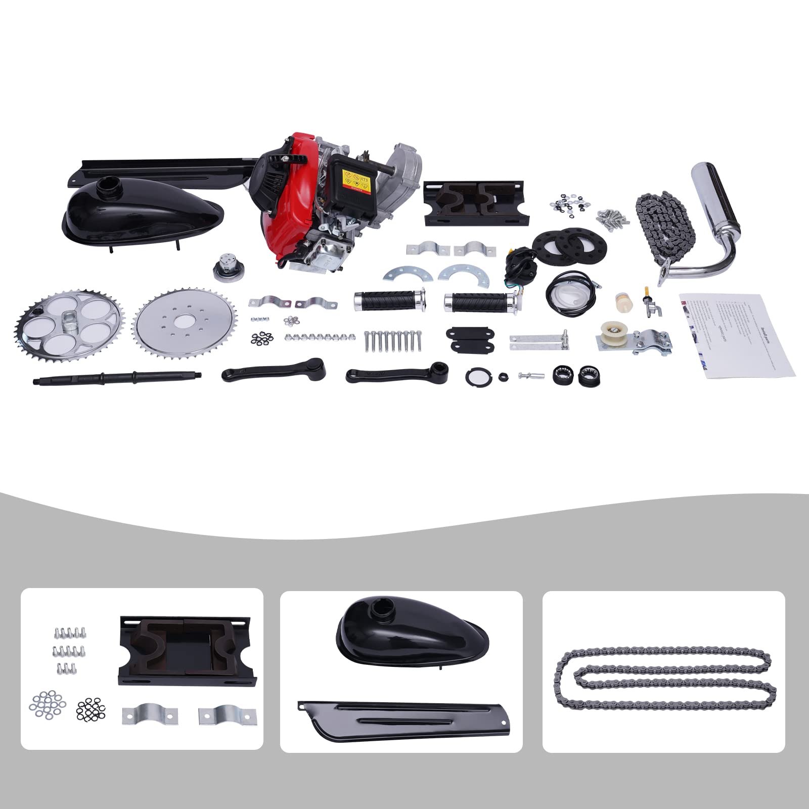 53cc 4-Stroke Bicycle Engine Kit - Gas Powered Motor Conversion for 26
