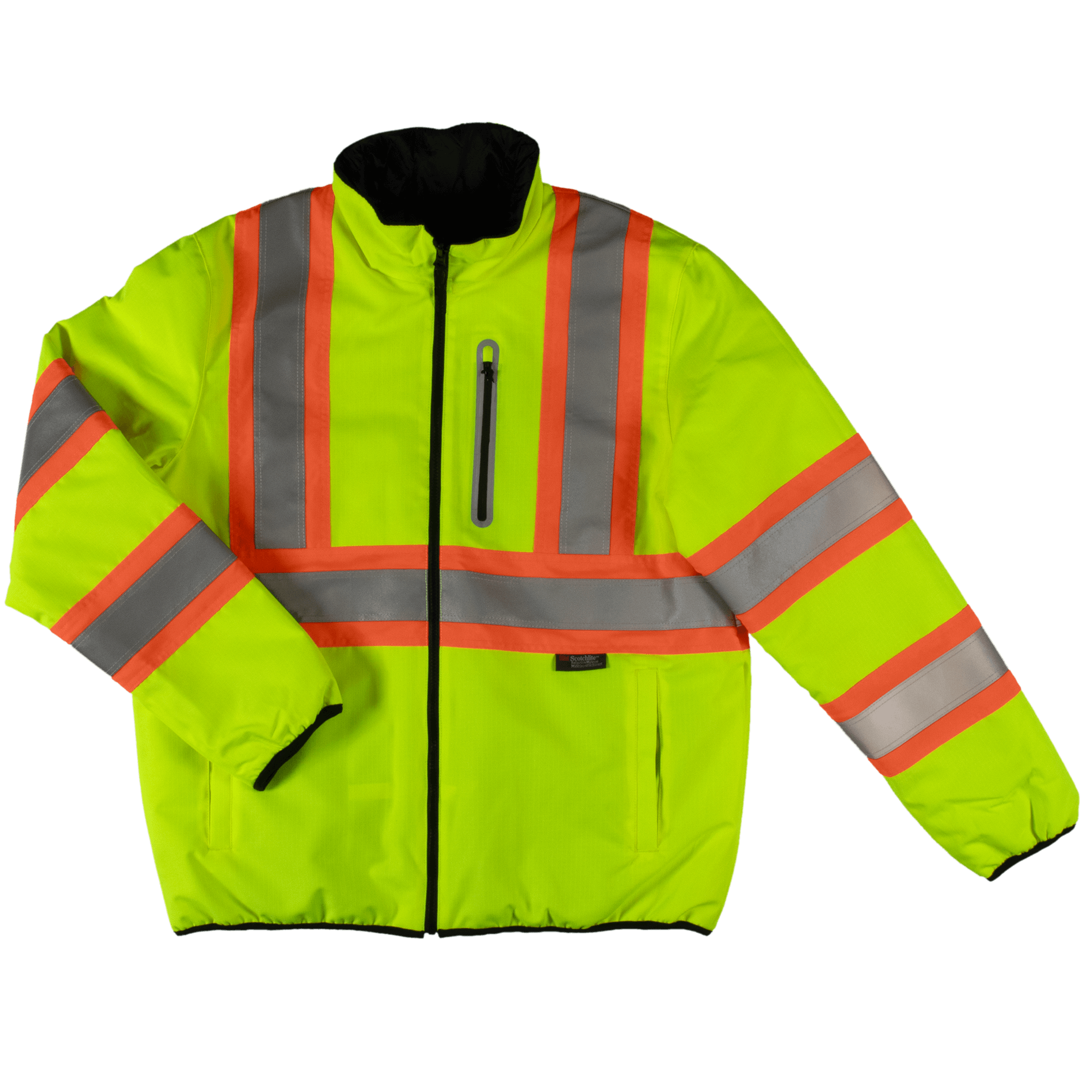 Tough Duck Reversible Safety Jacket SJ27 - High Visibility Work Jacket for Construction & Outdoor Use | ANSI Compliant Reflective Vest for Men & Women