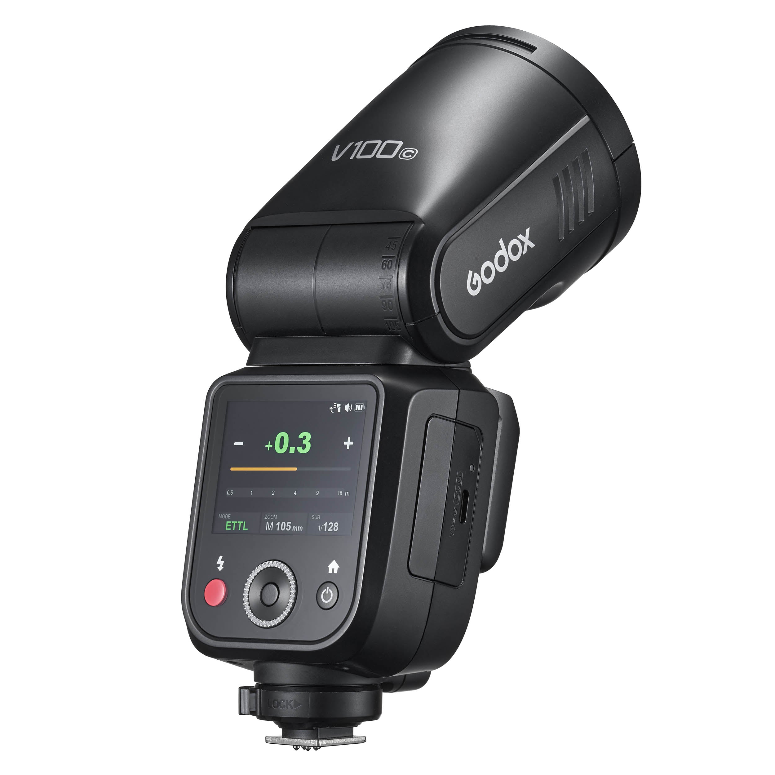 V100 100Ws Round Head Speedlite Flash for Canon Nikon Sony DSLR Cameras - Professional Studio Photography & Portrait Lighting Accessory