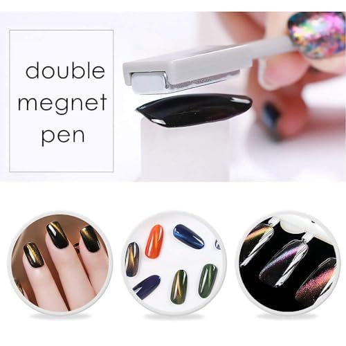 3D Magnetic Cat Eye Gel Nail Polish - Double Head Magnet Stick for Nail Art Manicure (1PC) | Professional Salon & DIY Home Nail Design Tool