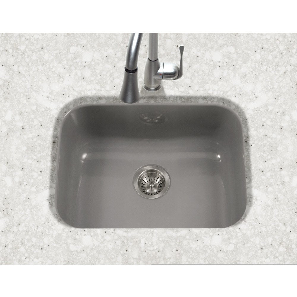 Houzer PCS 2500 Porcelain Enamel Steel Undermount Single Bowl Kitchen Sink - Durable & Stylish for Modern Kitchens, Perfect for Cooking & Dishwashing