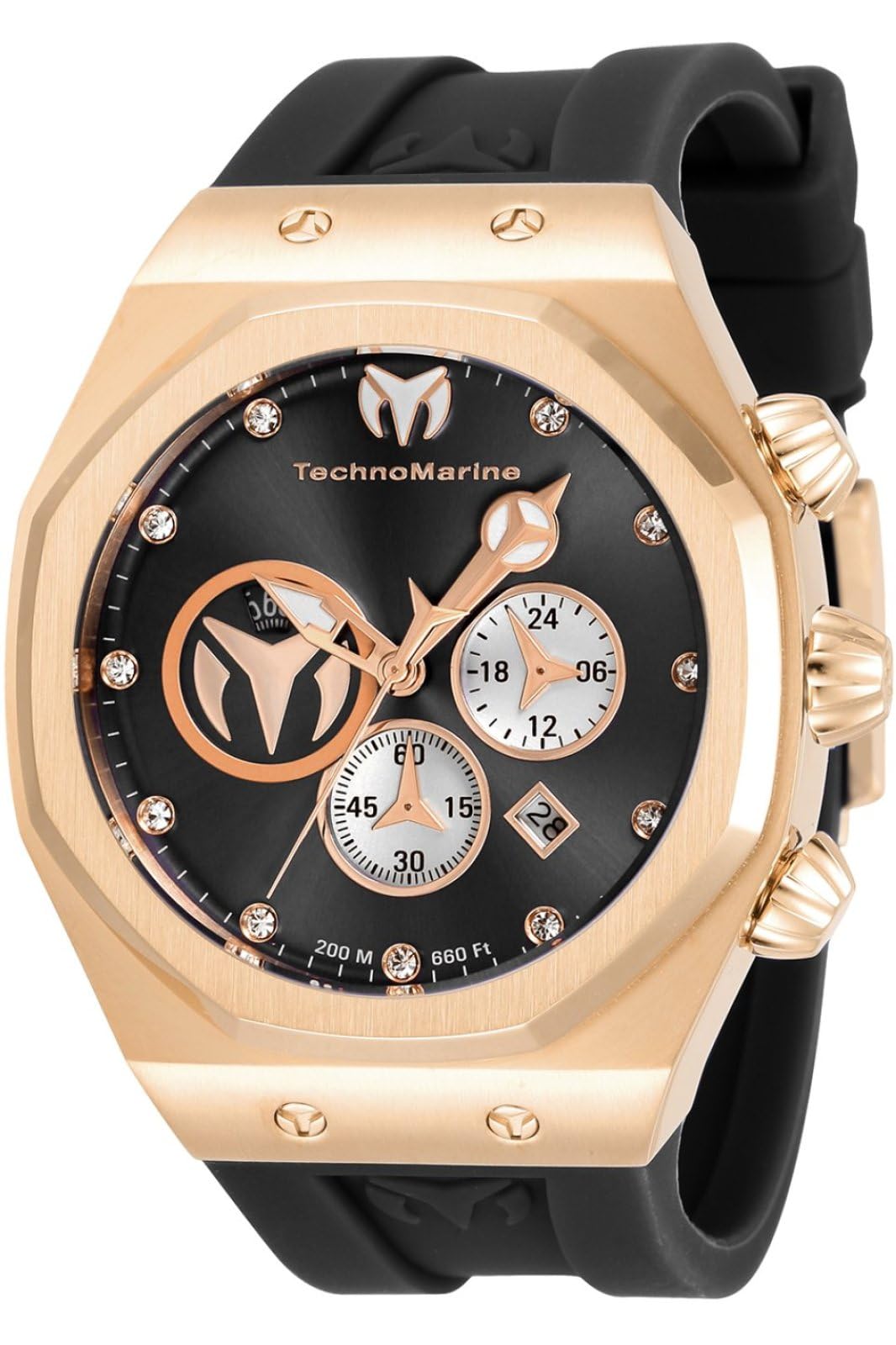 TechnoMarine Men's Reef Sun TM520004 Black Quartz Watch - Stylish Waterproof Diver Watch for Swimming, Snorkeling & Outdoor Adventures