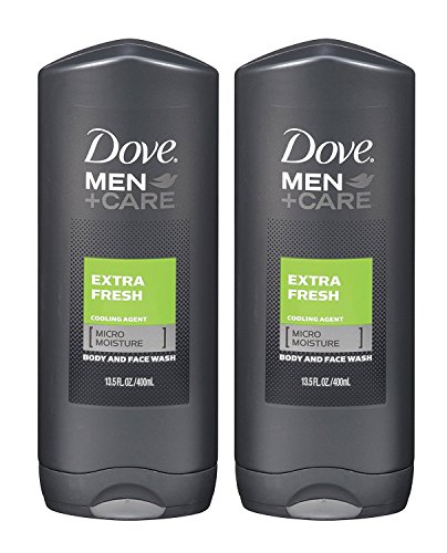 Dove Men+Care Extra Fresh Body Wash 13.5 oz Twin Pack - Refreshing Shower Gel for Men, Post-Workout & Daily Use