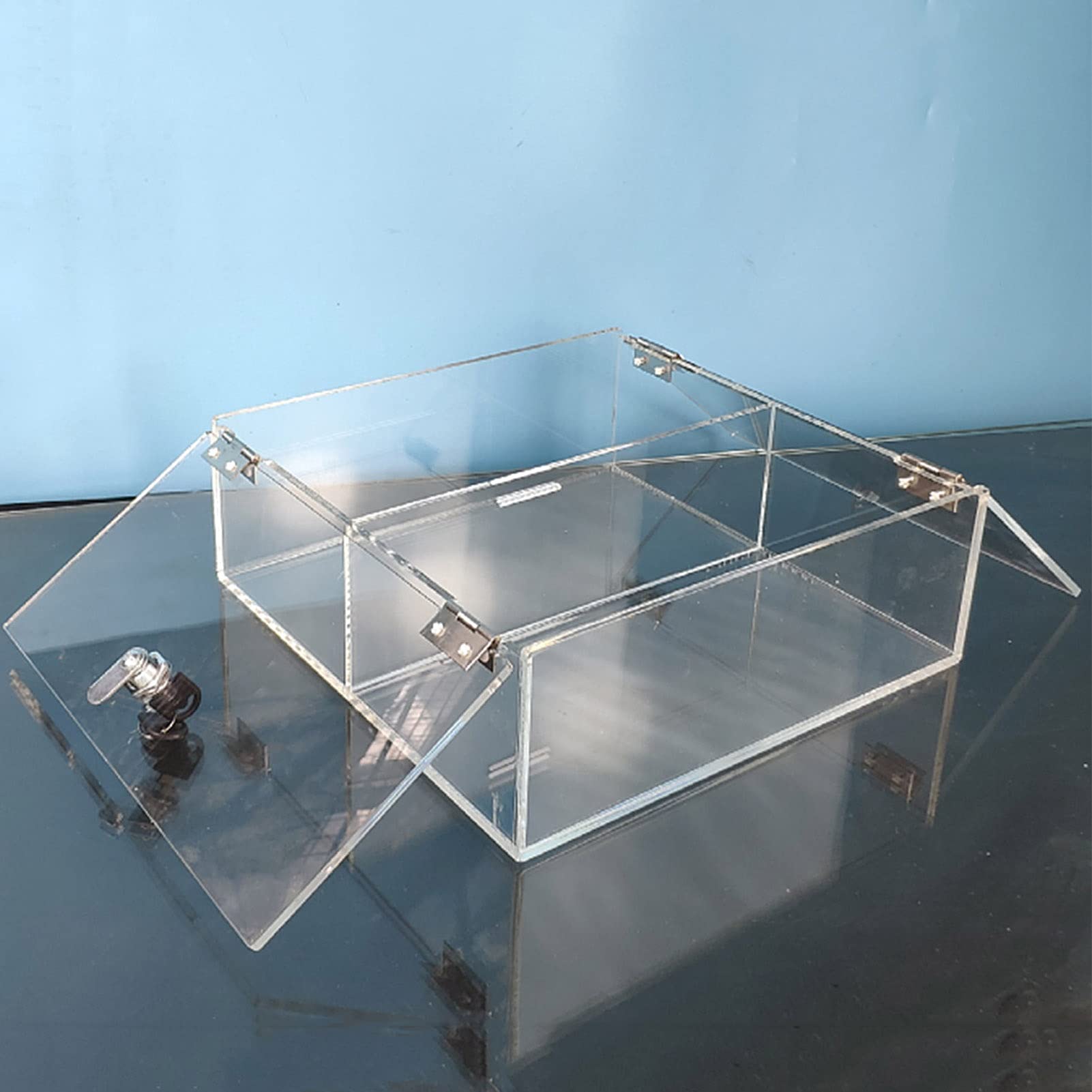 Acrylic Display Case with Lock - 350x350x500mm Clear Dustproof Organizer for Toys, Models, Perfumes & Collectibles - Perfect for Home, Office & Retail Store Displays