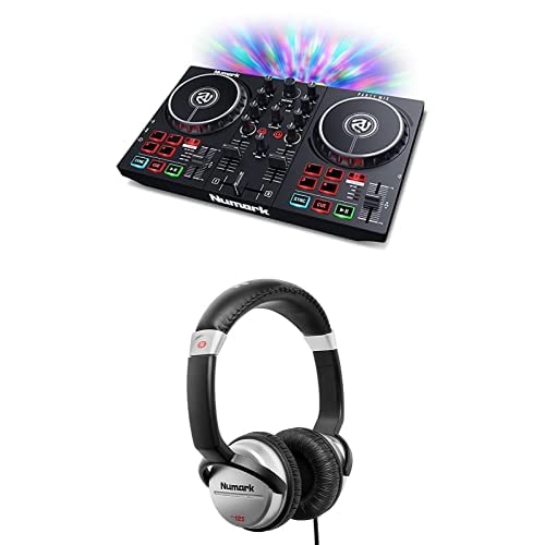 Numark Party Mix II DJ Controller with HF125 Headphones - Complete DJ Set for Beginners, Built-In Lights & Mixer - Perfect for Home Parties, Events & Music Practice
