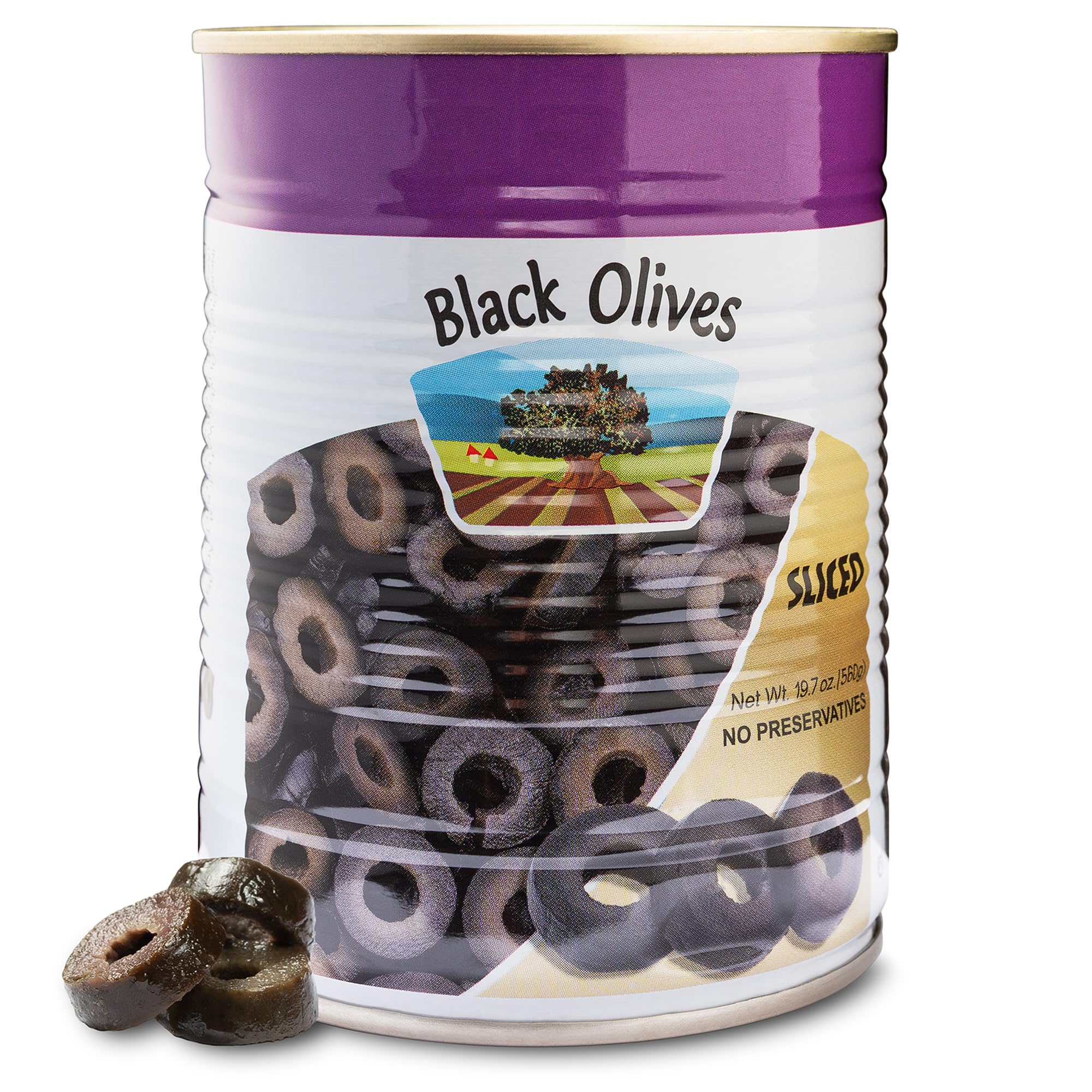 Premium Sliced Black Olives - 19 oz Can | All-Natural, No Preservatives | Perfect for Salads, Pizzas, Appetizers & Mediterranean Cuisine | Great for Meal Prep, Charcuterie Boards & Healthy Snacking