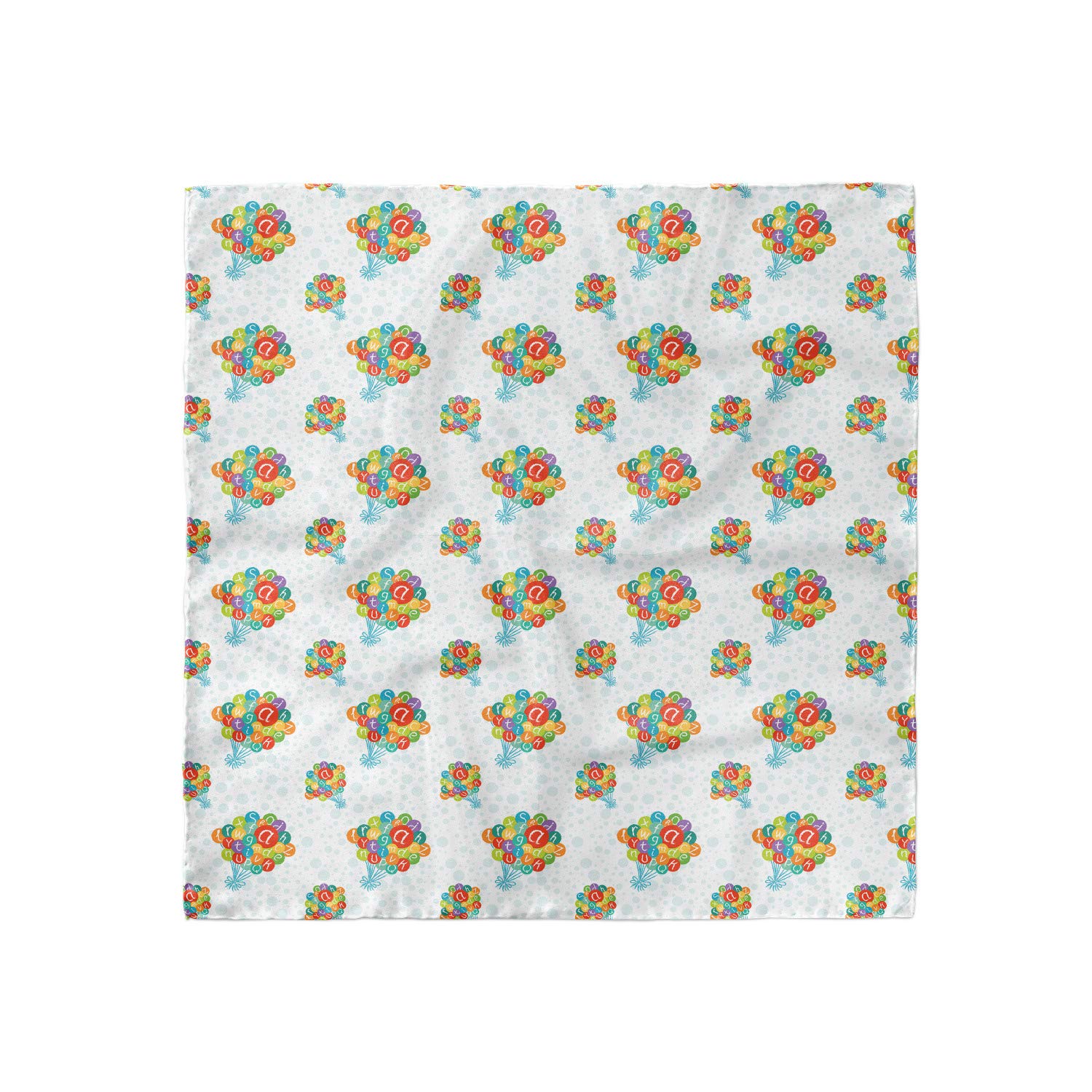 Ambesonne Alphabet Headscarf - Balloon Print Hijab Scarf for Women, Fashionable Head Wrap & Hair Cover - Perfect for Daily Wear, Parties, and Special Occasions