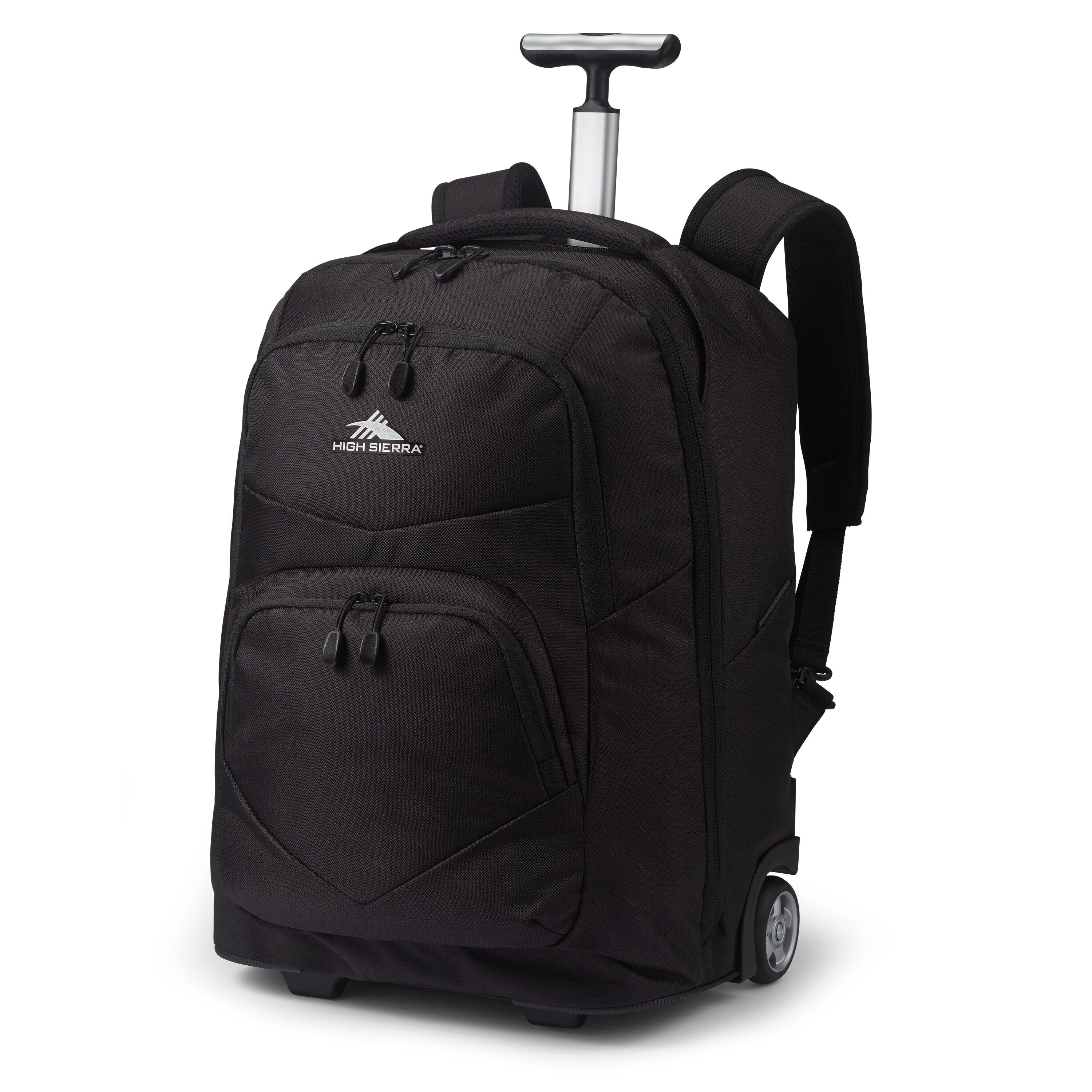 High Sierra Freewheel Pro Wheeled Backpack - Durable Rolling Travel Backpack with Wheels for Men & Women - Perfect for Air Travel, Commuting, and Outdoor Adventures (Black)