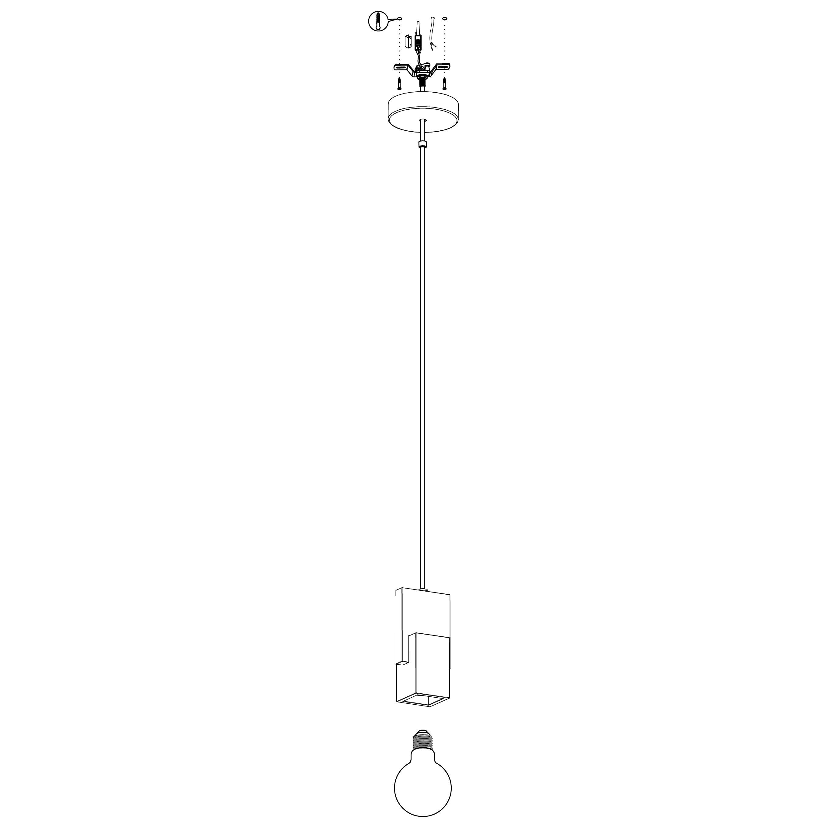 Eglo Lobatia Black & Grey Terrazzo Cable Pendant Light - Modern Industrial Hanging Fixture for Kitchen Island, Dining Room, or Living Room Lighting